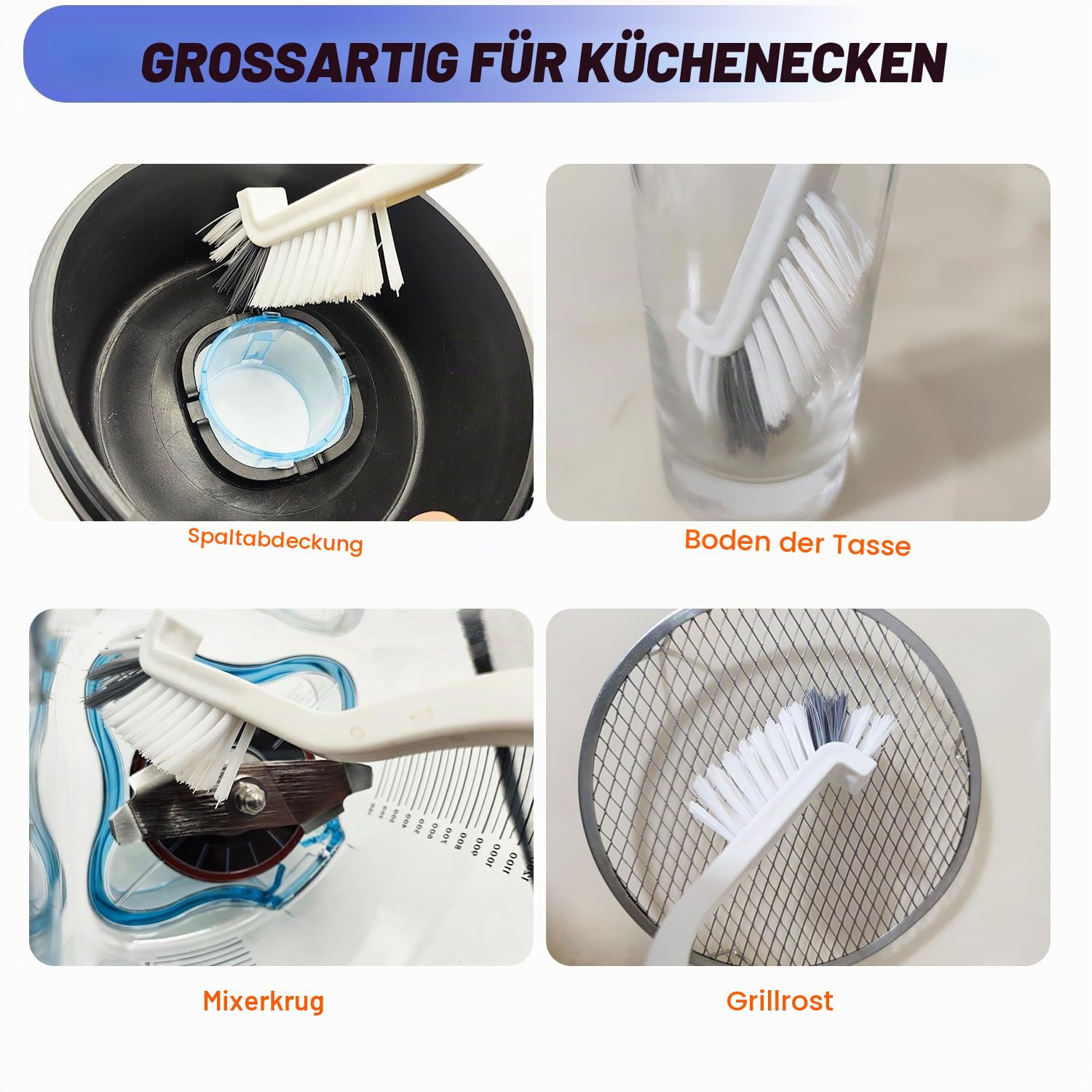 Verbesserter Vitamix-Krug mit 1,8 l niedrigem Profil, kompatibel mit Vitamix Mixbecher 750, 7500, 5200, 5000, 6300, A3500, vm0102, vm0103, vm0197, E310, mit 2 Reinigungsbürsten