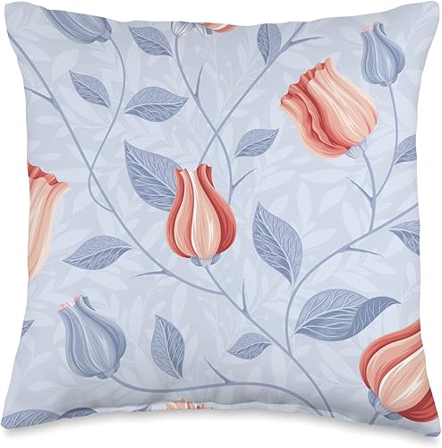 Sailor Nostalgia Gifts Almohada de acuarela floral rosa con diseño vintage, 16 x 16 pulgadas, multicolor