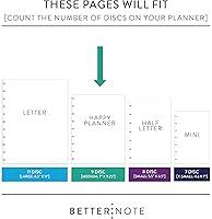 Vista 4 de BetterNote July 2026 - June 2027 Academic HORIZONTAL View Calendar Refill for Disc-Bound Notebook, Fits Levenger Circa, Arc, Happy Planner, TUL