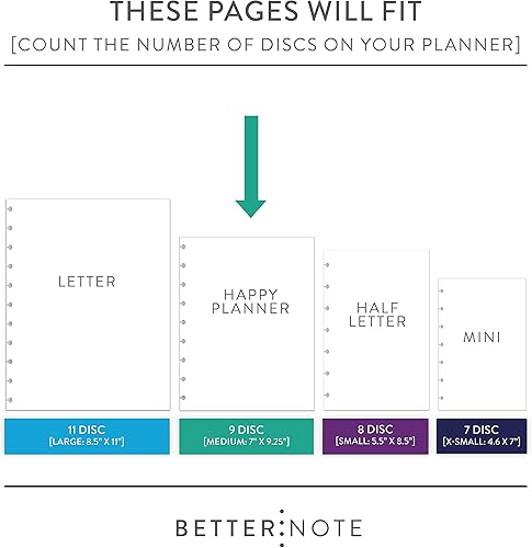 Vista 5 de BetterNote 2026 VERTICAL Calendar Refill for Disc Notebooks, Fits Levenger Circa, Happy Planner, Staples Arc, TUL, InkWell Press, MAMBI, NOTIQ