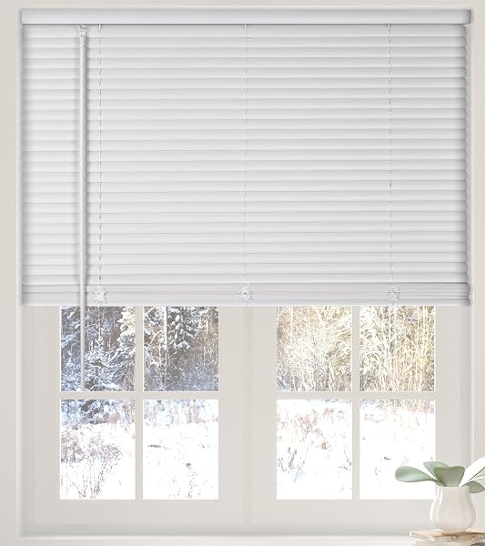 Calyx Interiors Draadloze Witte Mini Blinds 24in x 60in