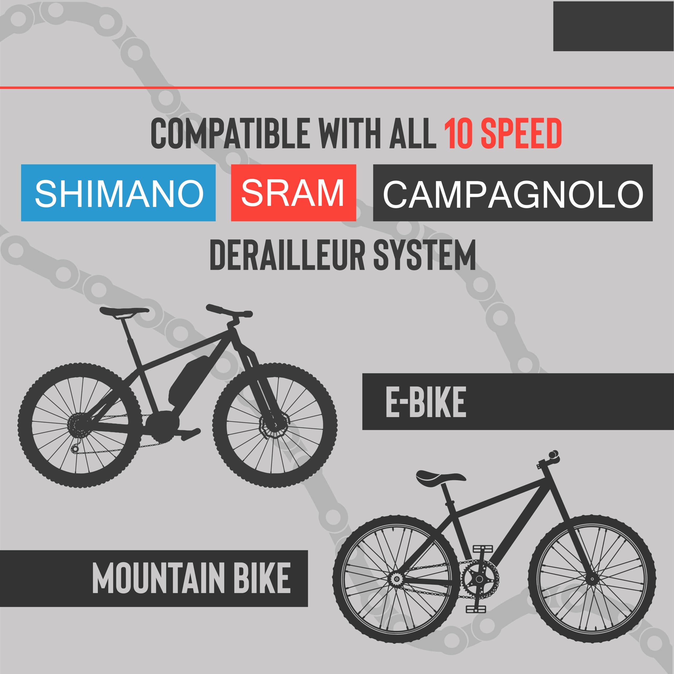 TAYA e-DECA-101 10-Speed Bike Chain, 136 Links, Titanium Gold, Durable and Smooth Shifting, for E-Bike, Gravel and MTB