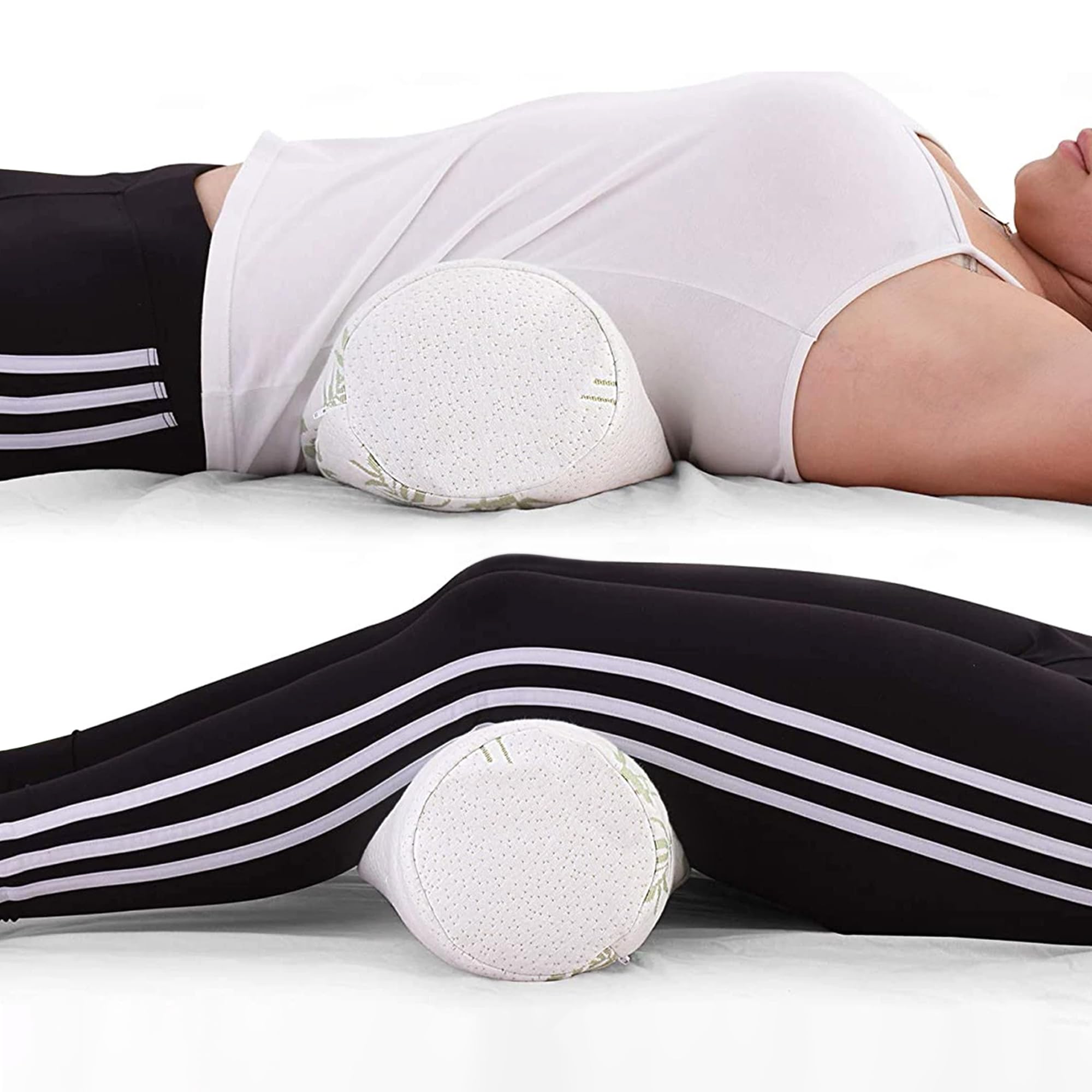 Cuscino Lungo Memory Foam Bambù Ergonomico Guanciale Cilindrico Cervicale Lombare Letto o Divano Fodera Rimovibile Lavabile Supporto Cuscini Prodotto Certificato Oeko Tex Cilindro Rotondo(Tubolare)