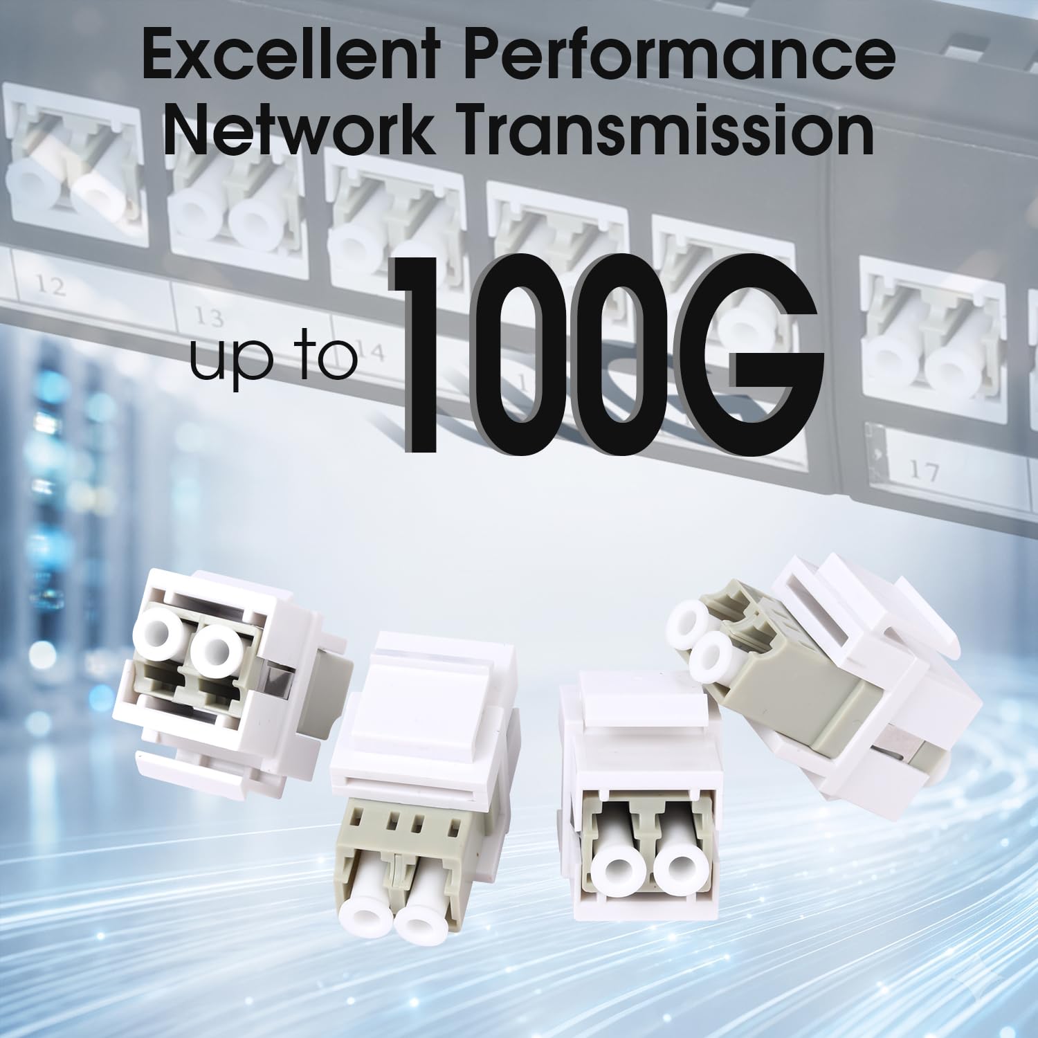 Pannello patch in fibra multimodale LC OM1/OM2 a 48 porte 1U, montaggio su
