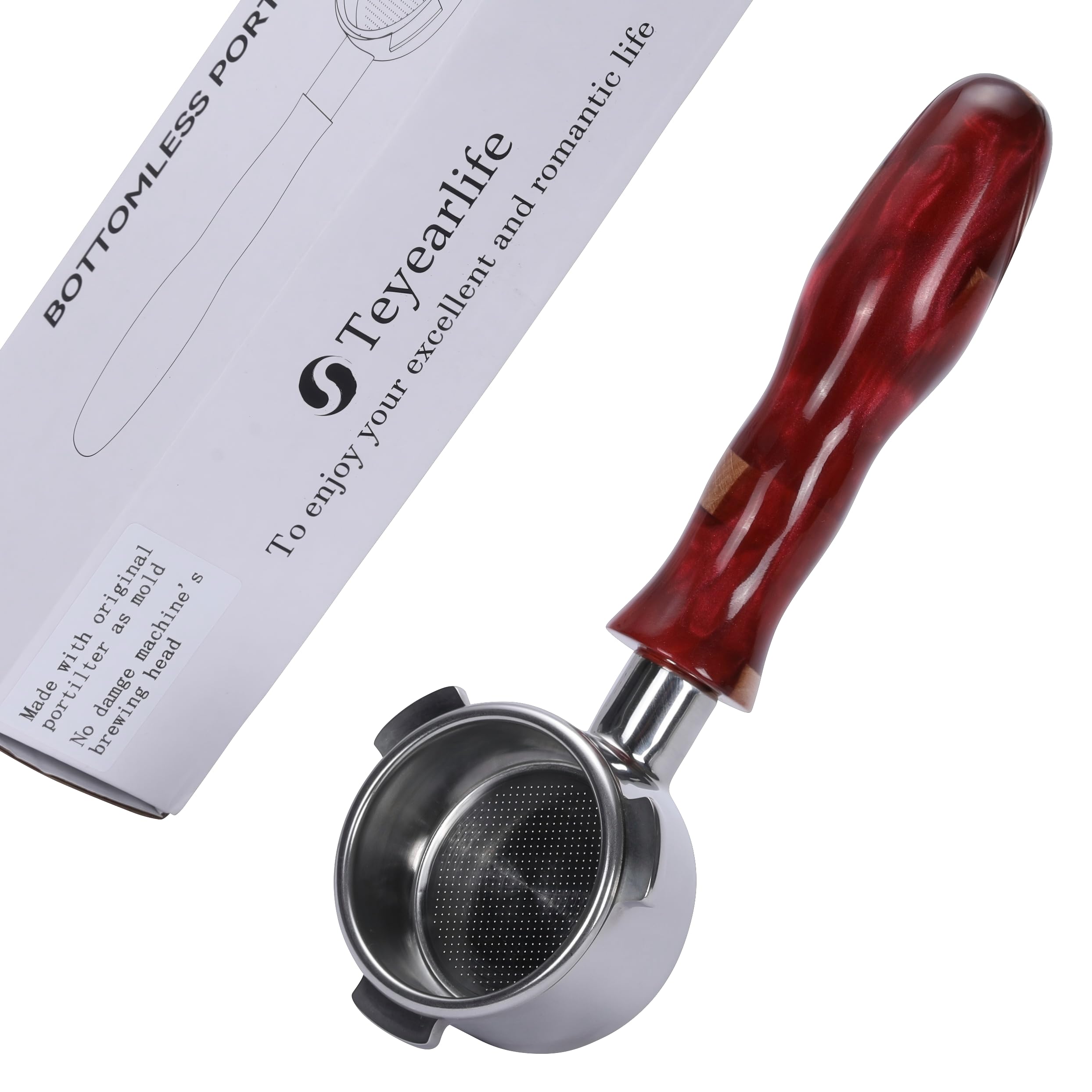 bottomless portafilter for espresso machines (resin red 54mm)