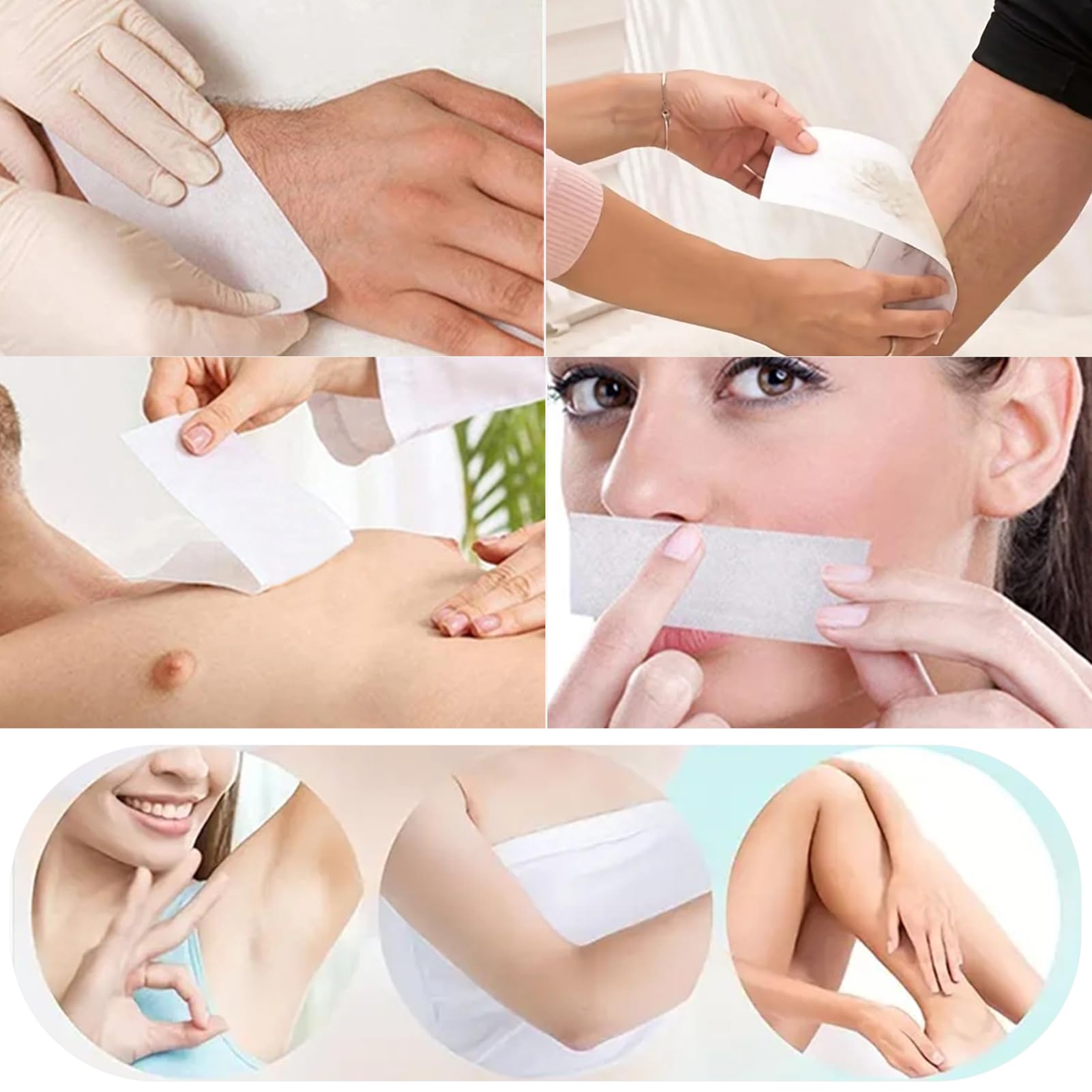 Ande di carta per depilazione con cera, strisce di cera depilatoria, fasce di cera non tessute per depilazione corpo viso, non tessuto Epilatore carta cerata