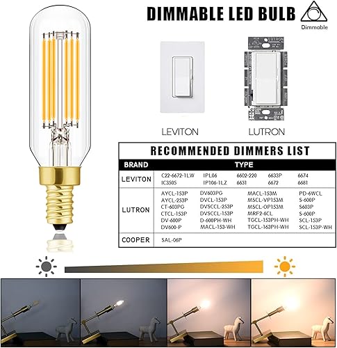 Miniatura 6 de Bombillas LED verdes T10, luces LED verdes E26 que reemplazan hasta 60 W, bombillas tubulares LED de 5 pulgadas, bombillas de colores para porche,