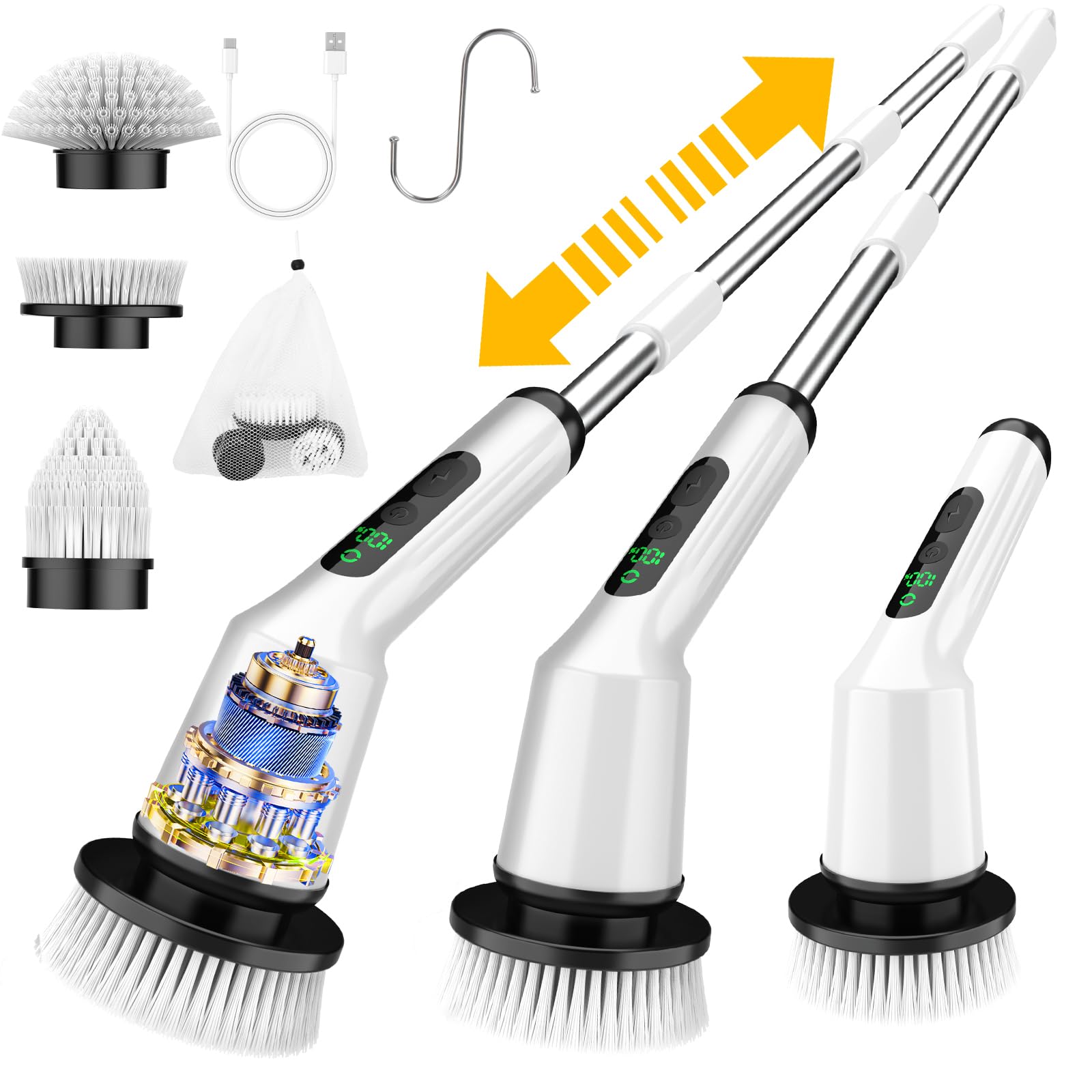 Brosse de nettoyage électrique pour douche et baignoire sans effort