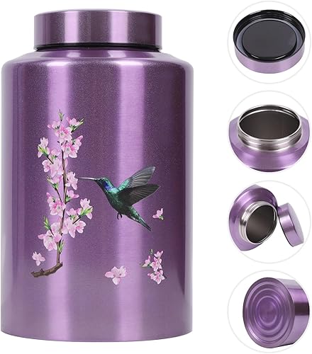 Vista 26 de Urnas para cenizas humanas adultas y mujeres de hasta 220 libras, urna de mariposa morada para cenizas de mamá con bolsa de terciopelo, urnas