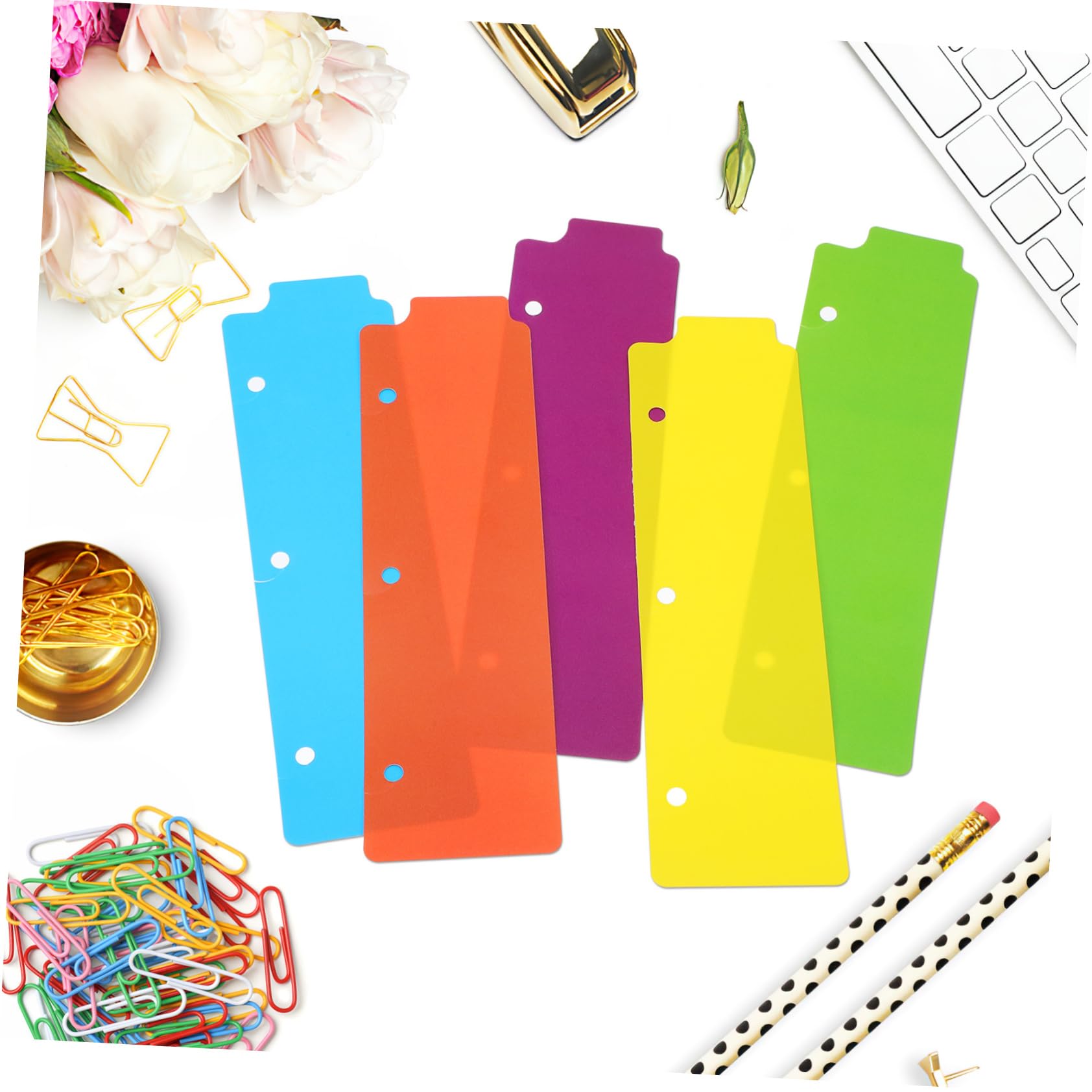 DOITOOL 12 Ensembles Signets De Reliure Collège Travail Diviseur Onglet Séparateur De Classeur Languette À Onglets Inserts Poinçonné Carnet De Notes Cahier Avec Onglets Abdos 5 Pièces * 12