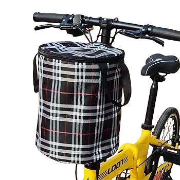 Amazon | 自転車用バスケット(カゴ) 取り外し可能 折りたたみ
