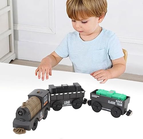 Miniatura 5 de TOPINCN Electric Toy Vintage Purple ABS Small with Magnetic Connection, Battery Operated Trains for Kids Ages 3+ Enhance Motor Skills and Creativity