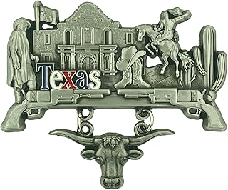 Rustic Texas Longhorn Refrigerator Magnet, Vintage Design, Magnetic Souvenir Gift or Keepsake, 3 by 3 Inches