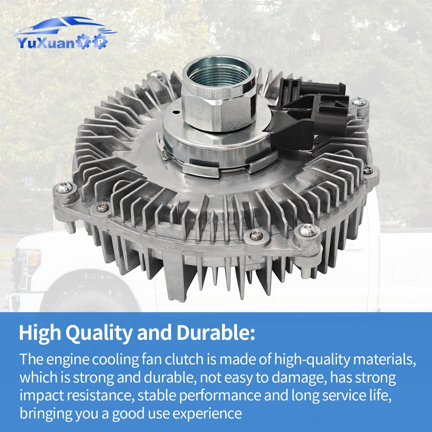 YB3288 LC3Z8A616D Engine Cooling Fan Clutch with Bolts Fits for 2020-2022 Ford F-250 F-350 F-600 Super Duty 6.7L V8# Single Rear Wheels