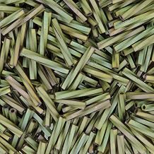 Matte Metallic Khaki Iris Miyuki Twisted Bugle Beads, 12mm x 2mm, 13 Gram Tube