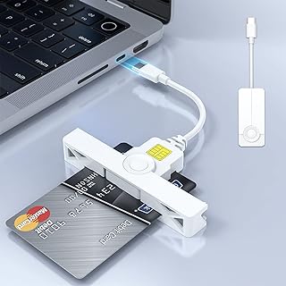 Type C CAC Reader, DOD Military USB C Common Access CAC Card Reader, USB C Smart Card Reader PIV CAC Reader Credit Card Reader Compatible with Windows, Mac OS(Mini Fold and Portable Type C)