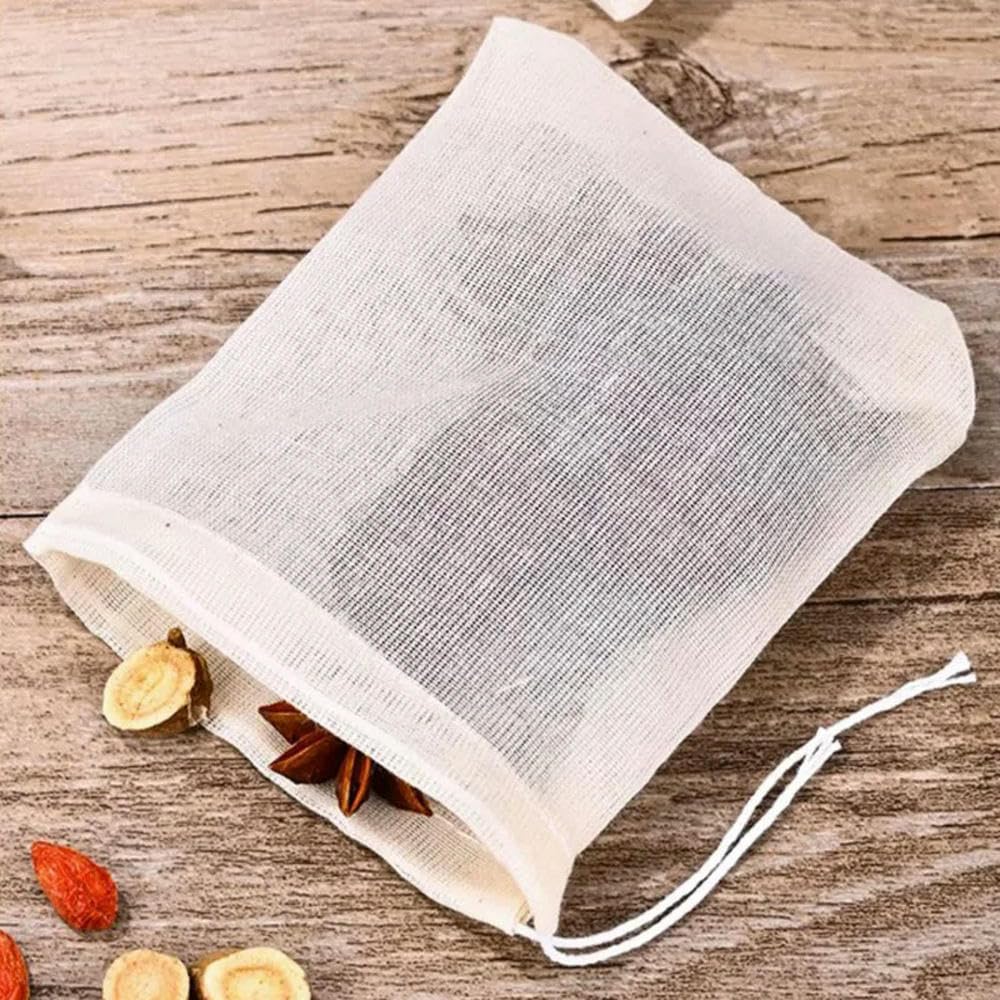 Bolsas de filtro con cordón 20 bolsas de filtro algodón con cordón ajustable, varios tamaños(25x30cm)