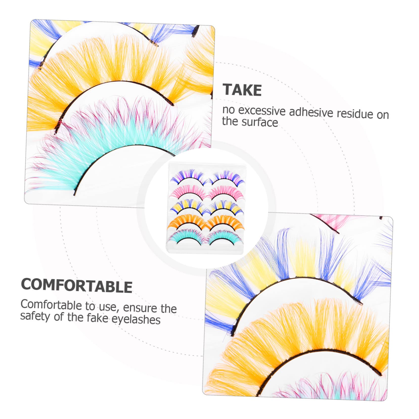 FRCOLOR 4 Set Di Extension Per Ciglia Da Donna Kit Di Ciglia Finte Naturali Strumenti Per Il Trucco Ricci E Soffici Per Occasioni Speciali 5 Paia*4
