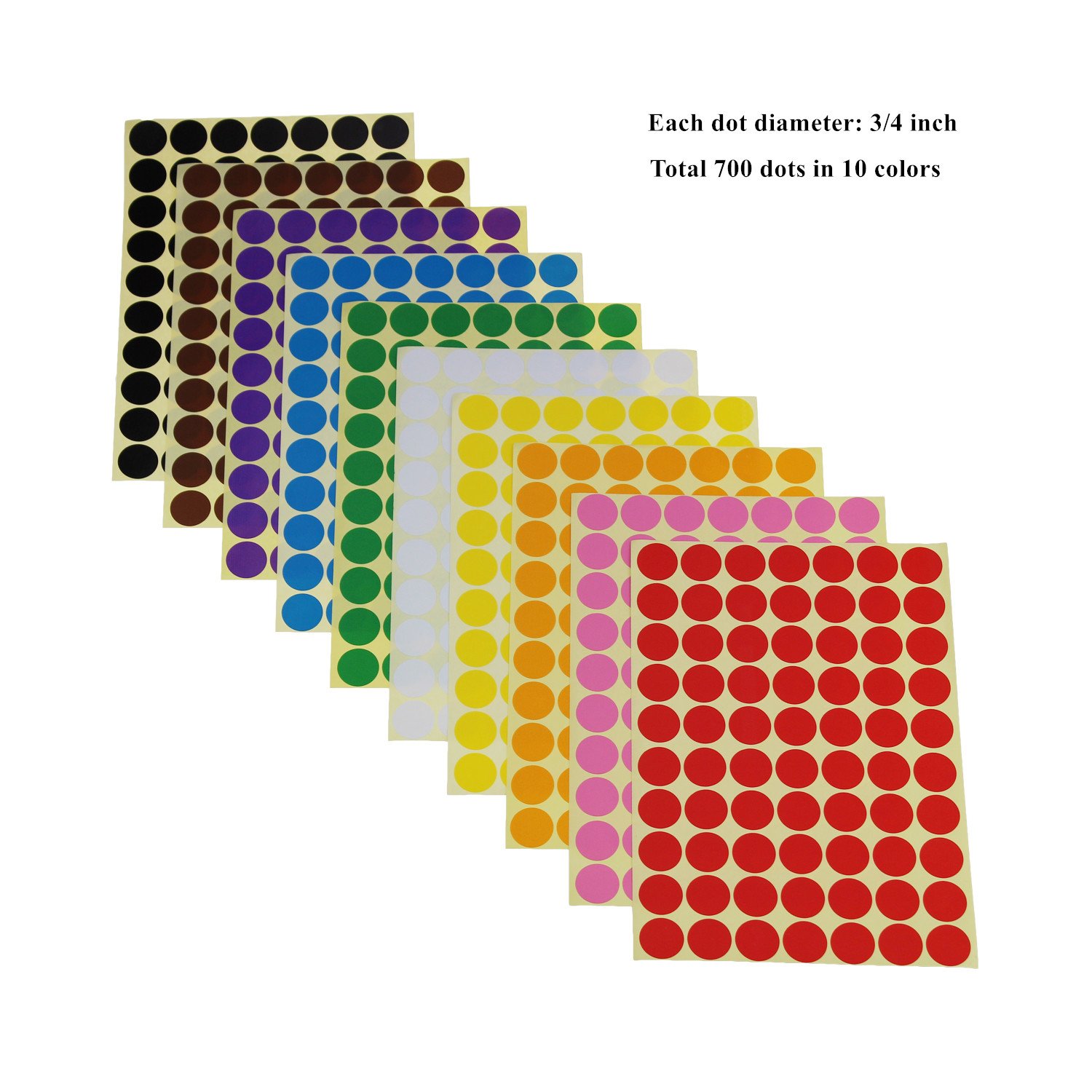 Sticky Color Coding Labels Removable Small Circle Dot Stickers ...