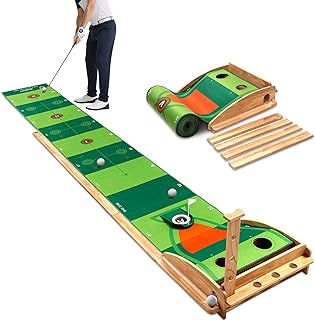 Wekin Indoor Putting Green with Auto Ball Return,11 Foot Golf Practice Putting Mat,Ideal Training...