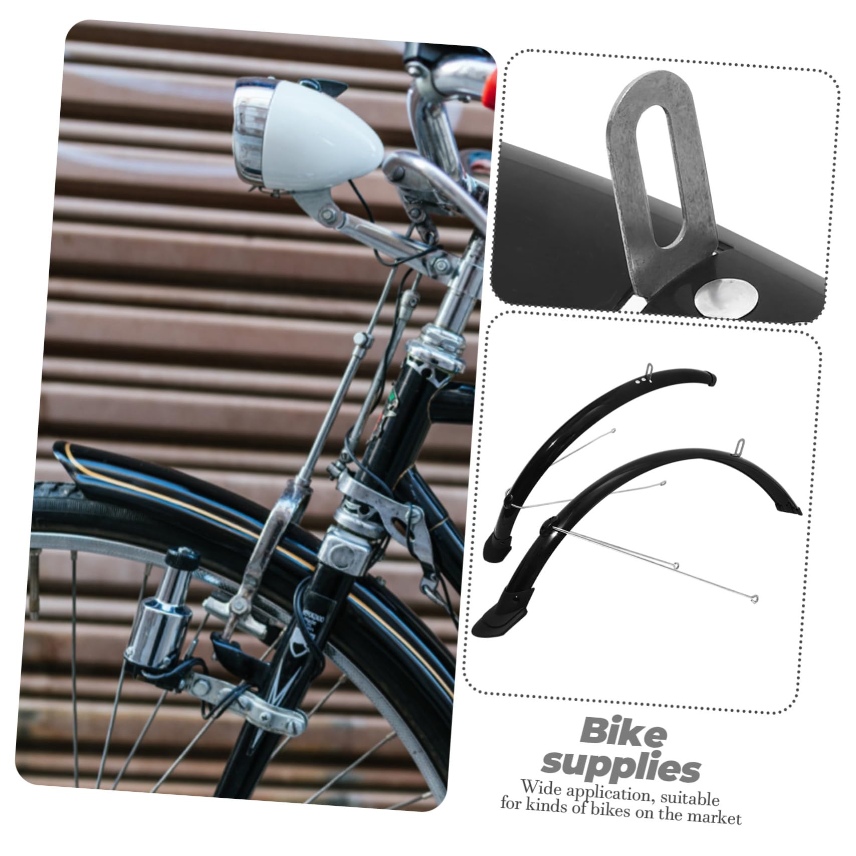 iplusmile Guardabarros para Bicicleta de Montaña 700c Negro Plástico