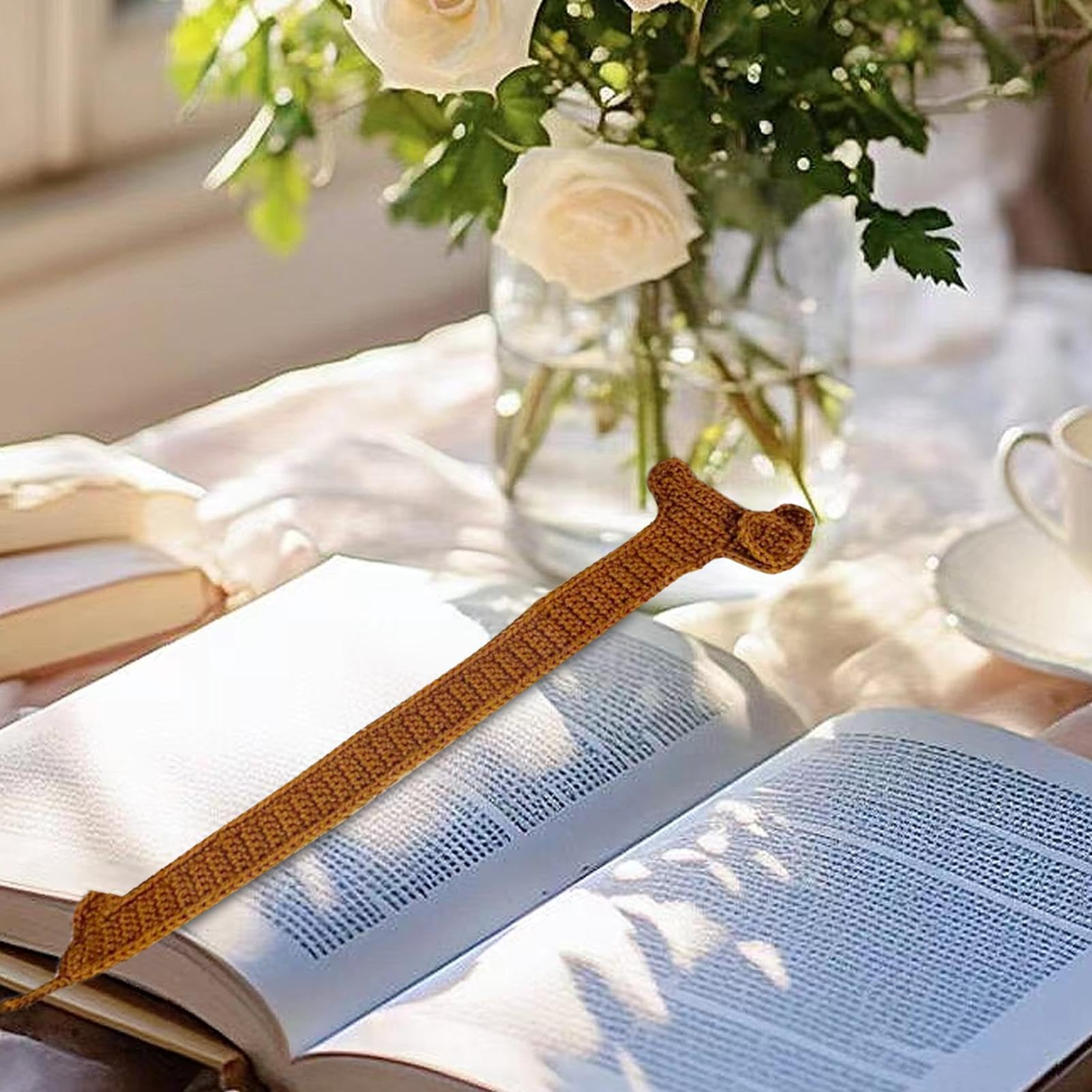 Handgestricktes Dackel-Lesezeichen Aus Baumwolle - Kreatives Geschenk Für Buchliebhaber