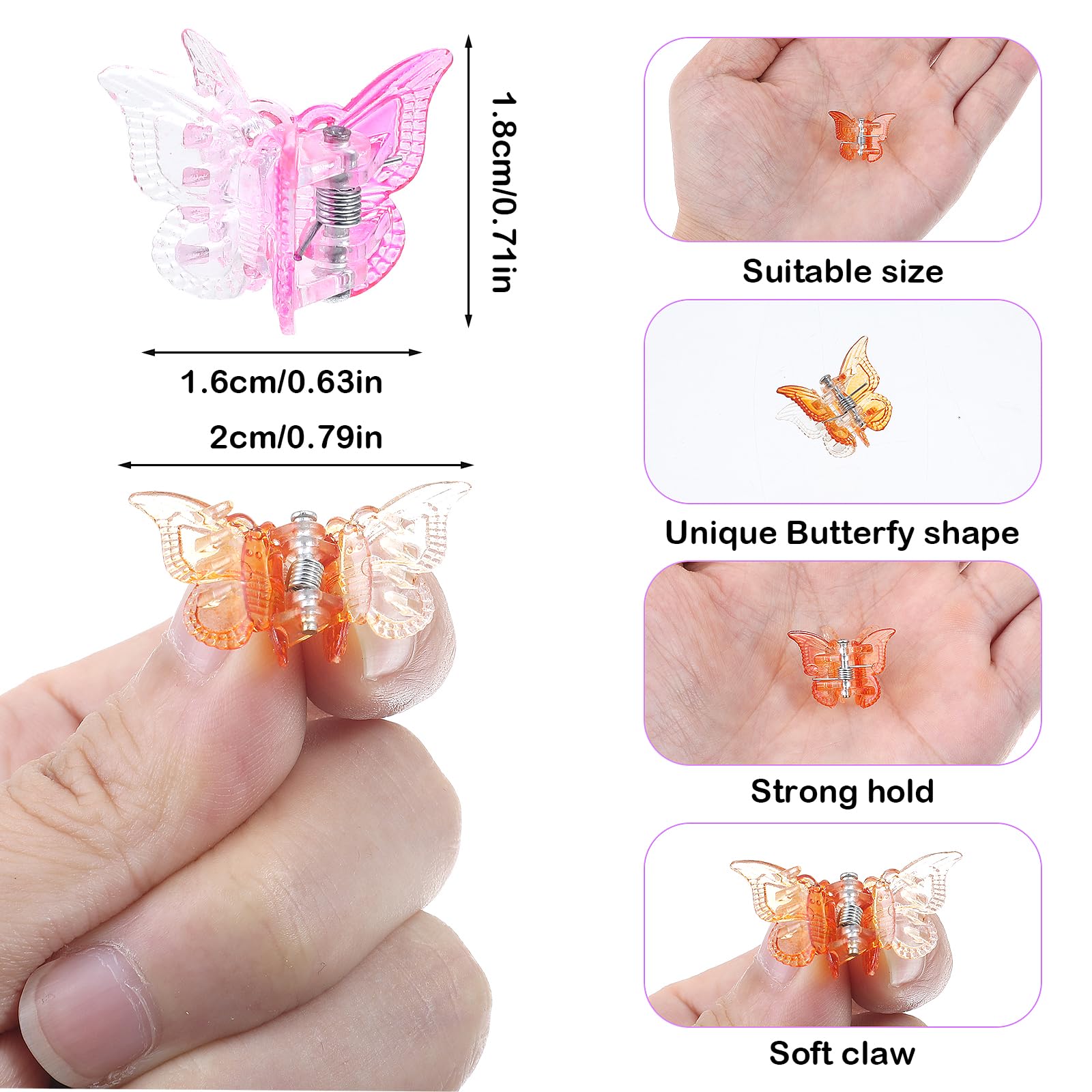 Mini Hair Clips Set For Women And Girls - 20Pcs Cute Small Claw Clips And Butterfly Hair Accessories | Buy Now With Express International Delivery - View #8