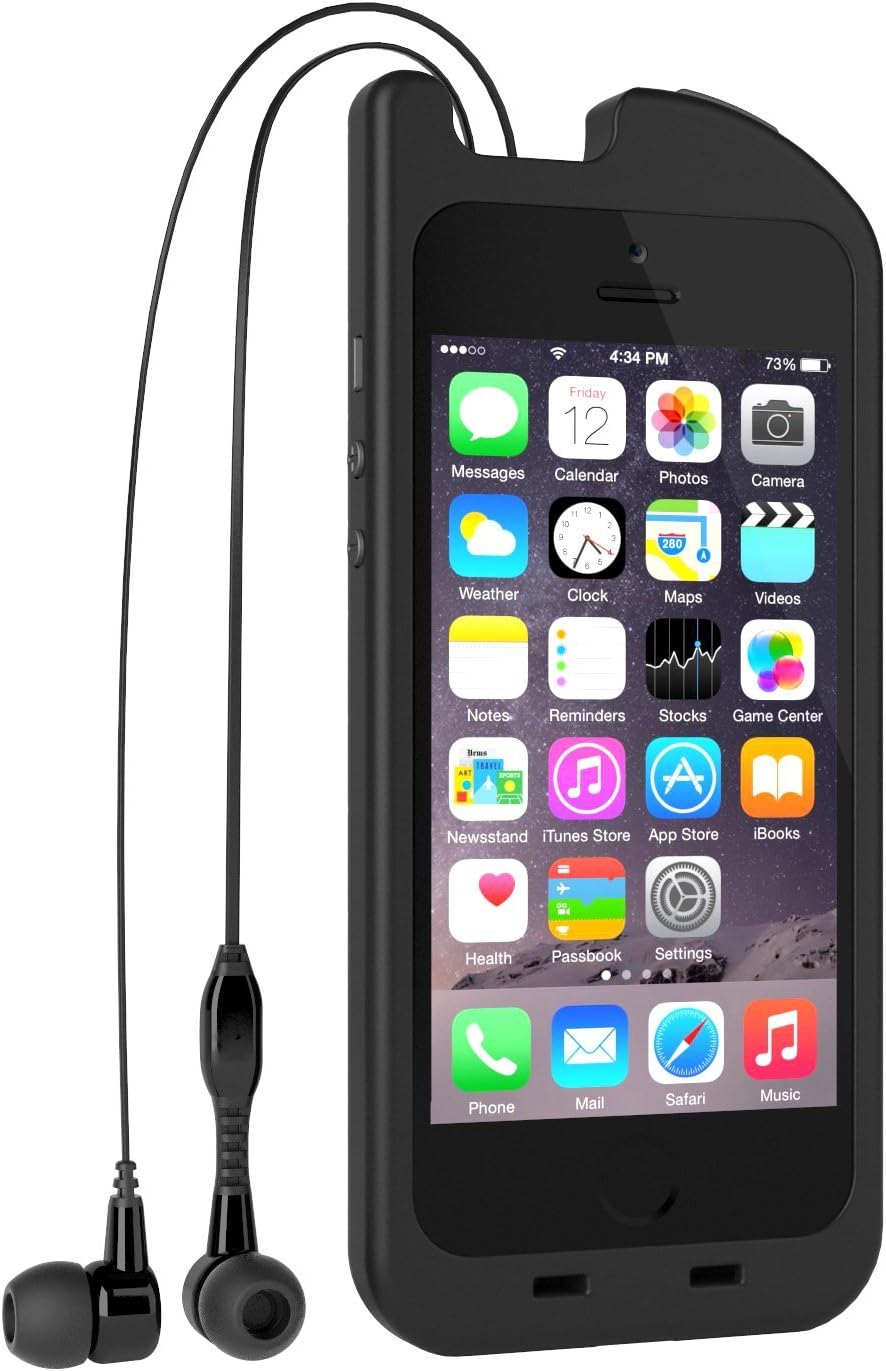 Digital Treasures TurtleCell Retractable Headphone Case for iPhone 5/5s - Retail Packaging - Black