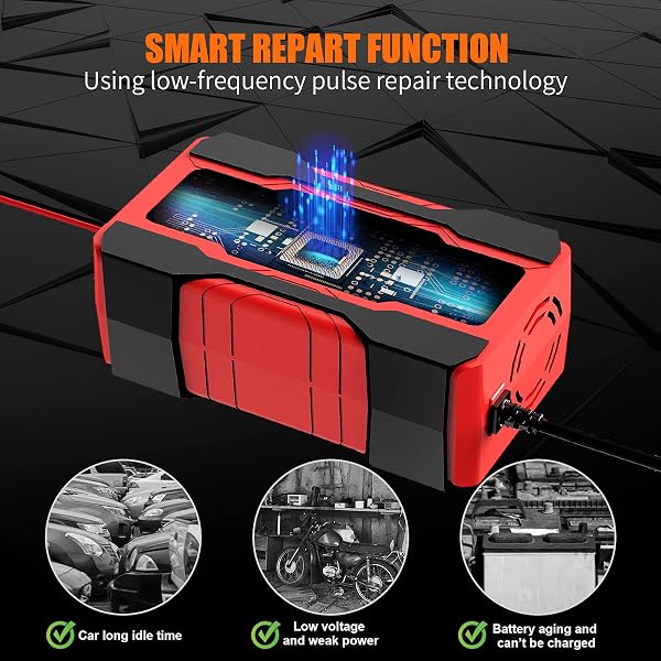 YONHAN Battery Charger 10-Amp 12V and 24V Fully-Automatic Smart Car Battery Charger, Battery Maintainer Trickle Charger, and Battery Desulfator with Temperature Compensation - 3