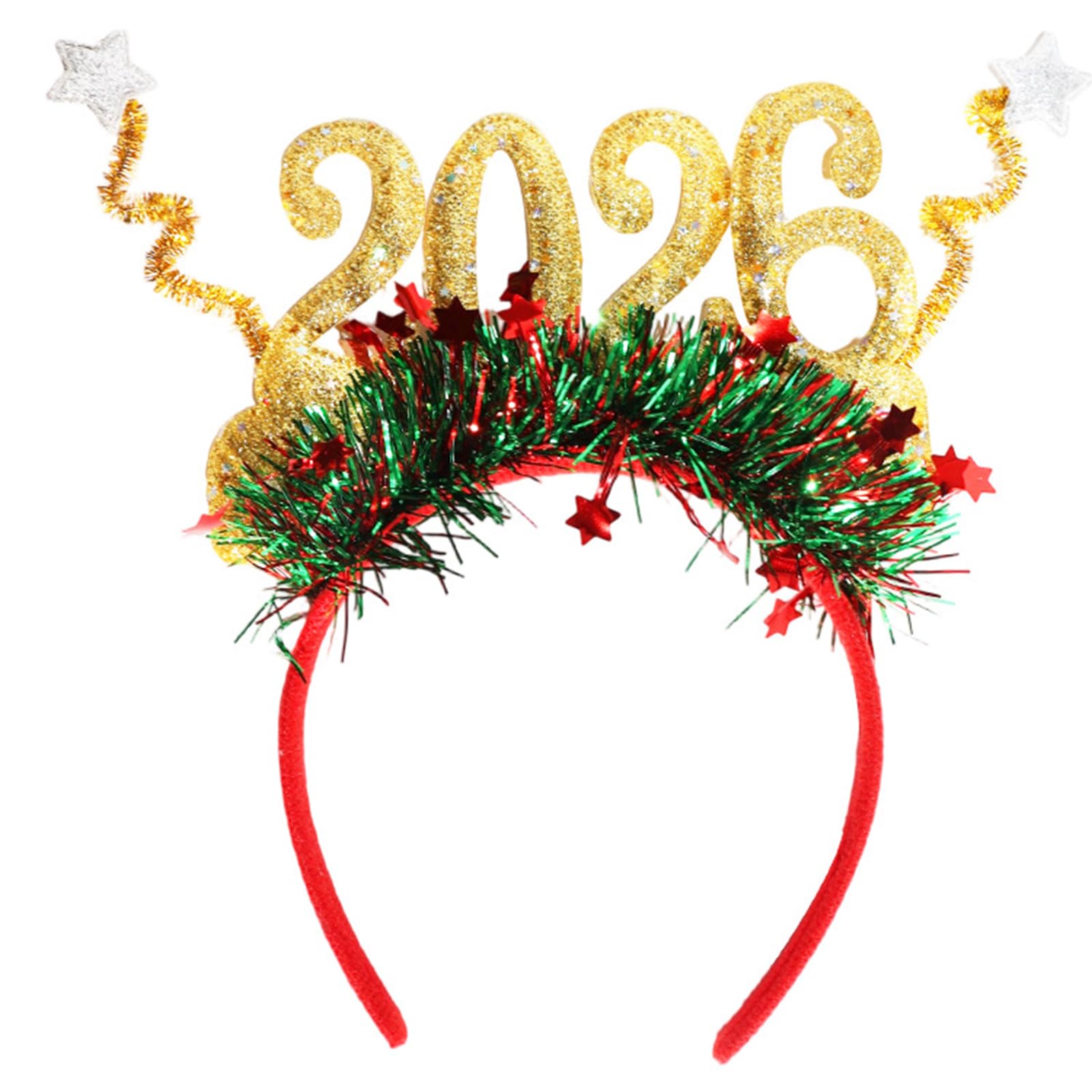 MICFENY 2026 Holiday Headbands Fashionable Christmas Headpiece Sequins Headbands for Christmas and New Year's Parties