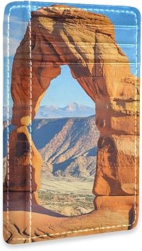 Arches National Park in Utah leather wallet slim With Cash Slot RFID Blocking card case wallet for Men and Women