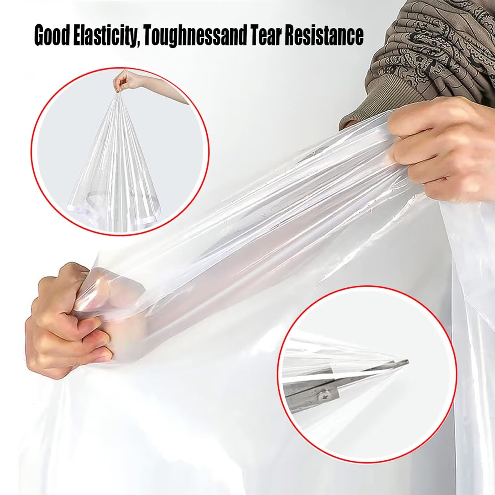 165x170cm Kit De Aislamiento De Ventanas De Eva,La PelíCula Protectora De Eva Caliente Es Resistente Al Viento,A Prueba De Polvo-Blanco