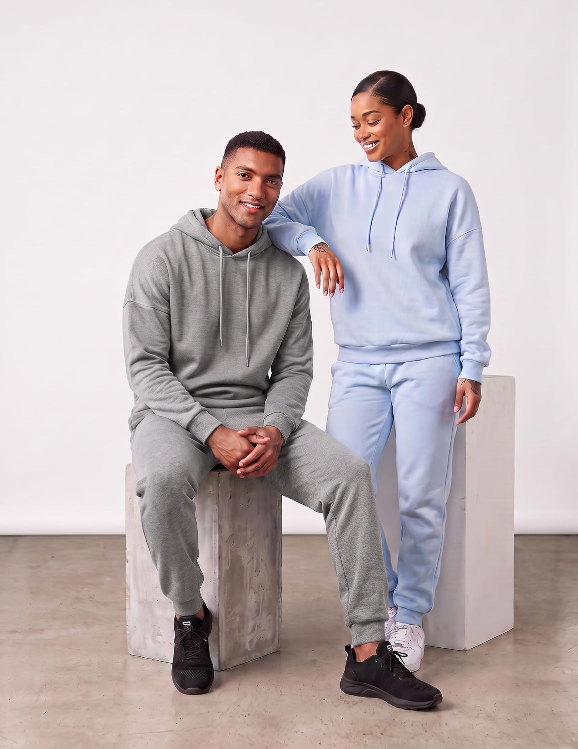 Uni Clau Men's Hoodie Tracksuits Casual 2 Piece Fleece Athletic Jogger Set