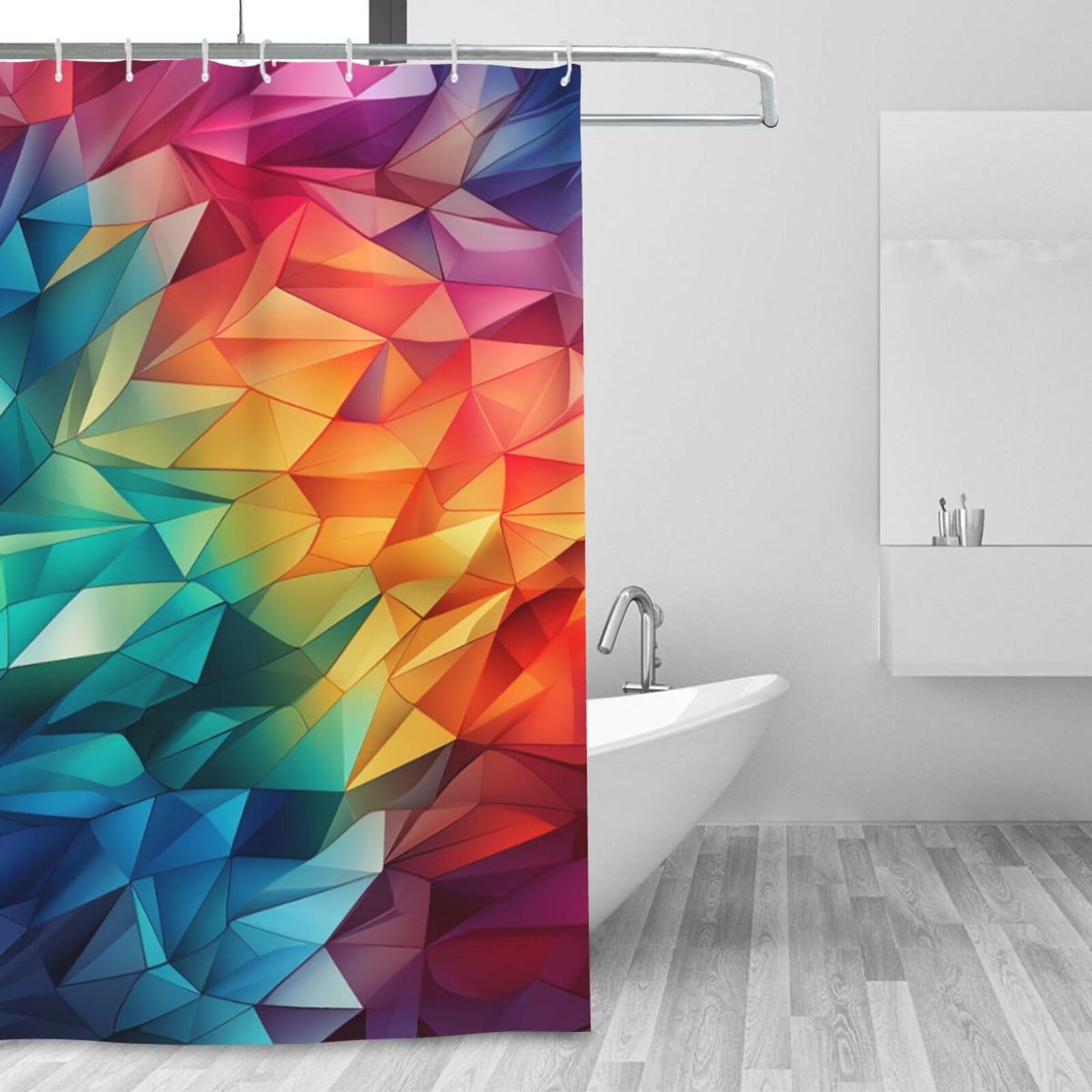 Rideau de douche imperméable avec 12 crochets pour baignoire et décoration de douche