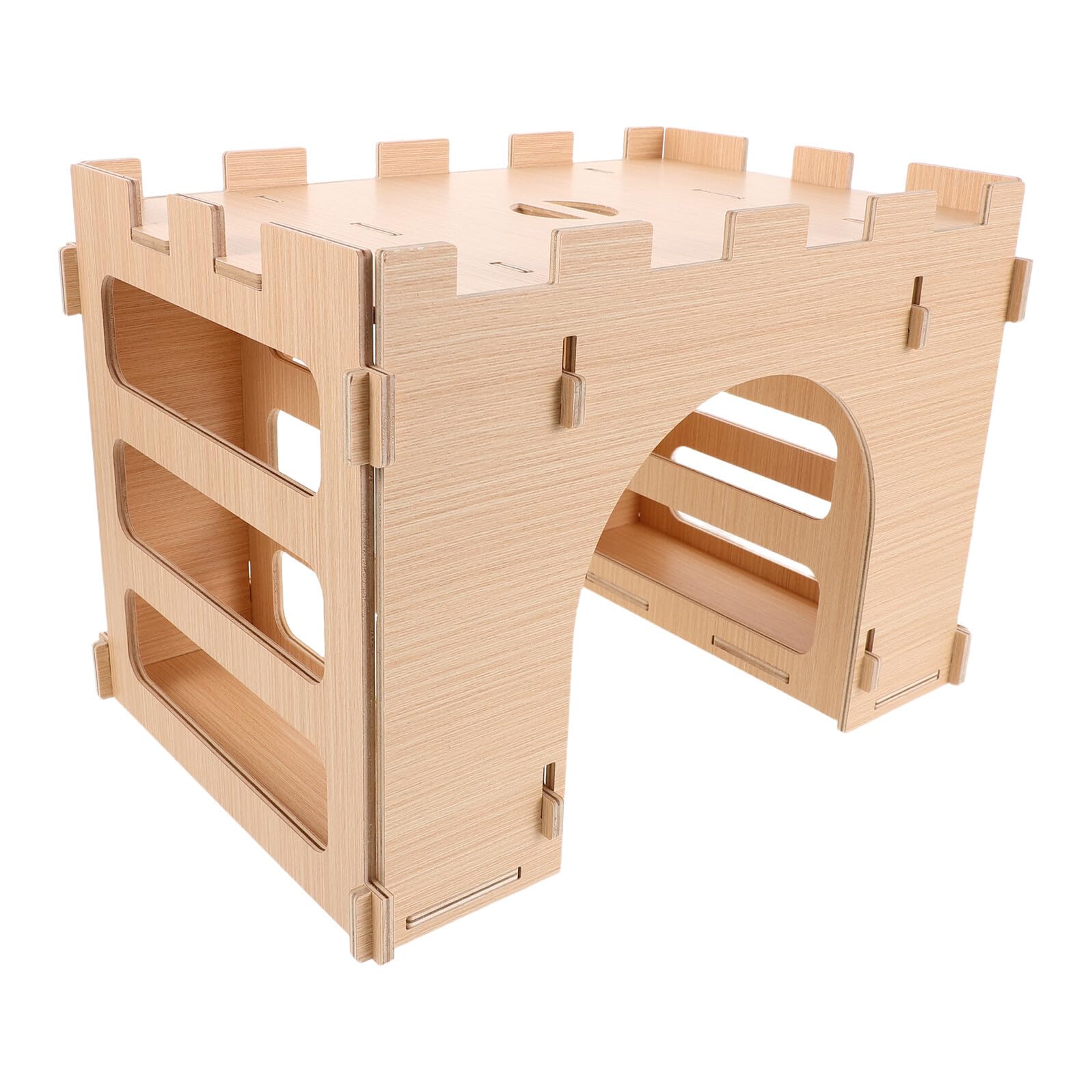 GALPADA Mangeoire à Foin Multifonctionnelle en Bois pour Lapins et Cochons D’Inde Distributeur de Foin avec Cachette Intégrée Râtelier Anti-Gaspillage pour Petits Animaux Usage