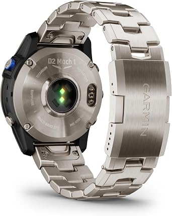 Garmin D2TM Mach 1, Touchscreen Aviator Smartwatch with GPS Moving Map, Aviation Weather, Health and Wellness Features and More, Vented Titanium Bracelet