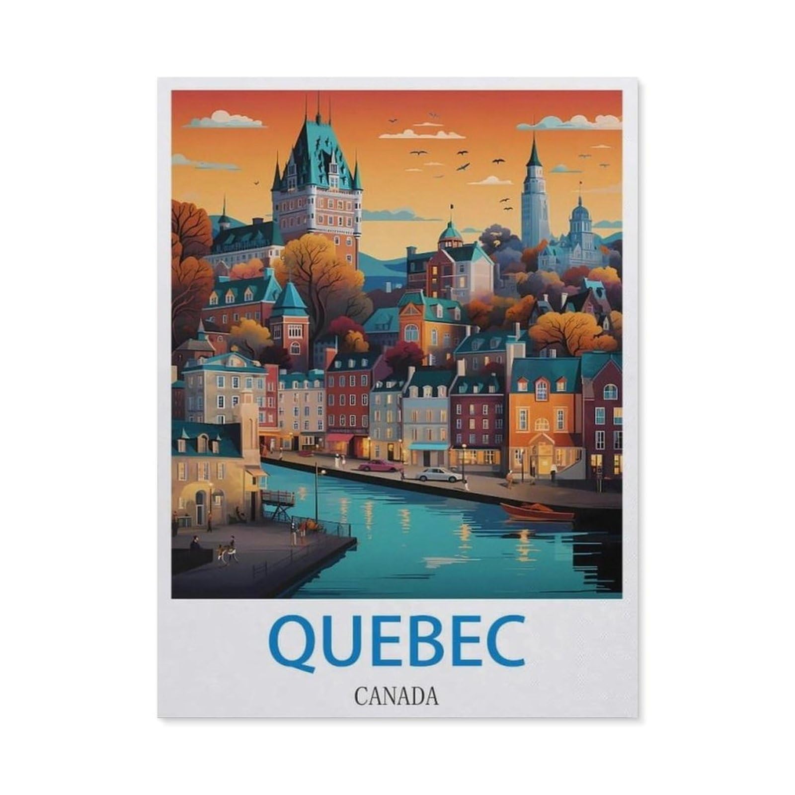 Funny Metal Tin Signs，Quebec Canada(15x30cm）