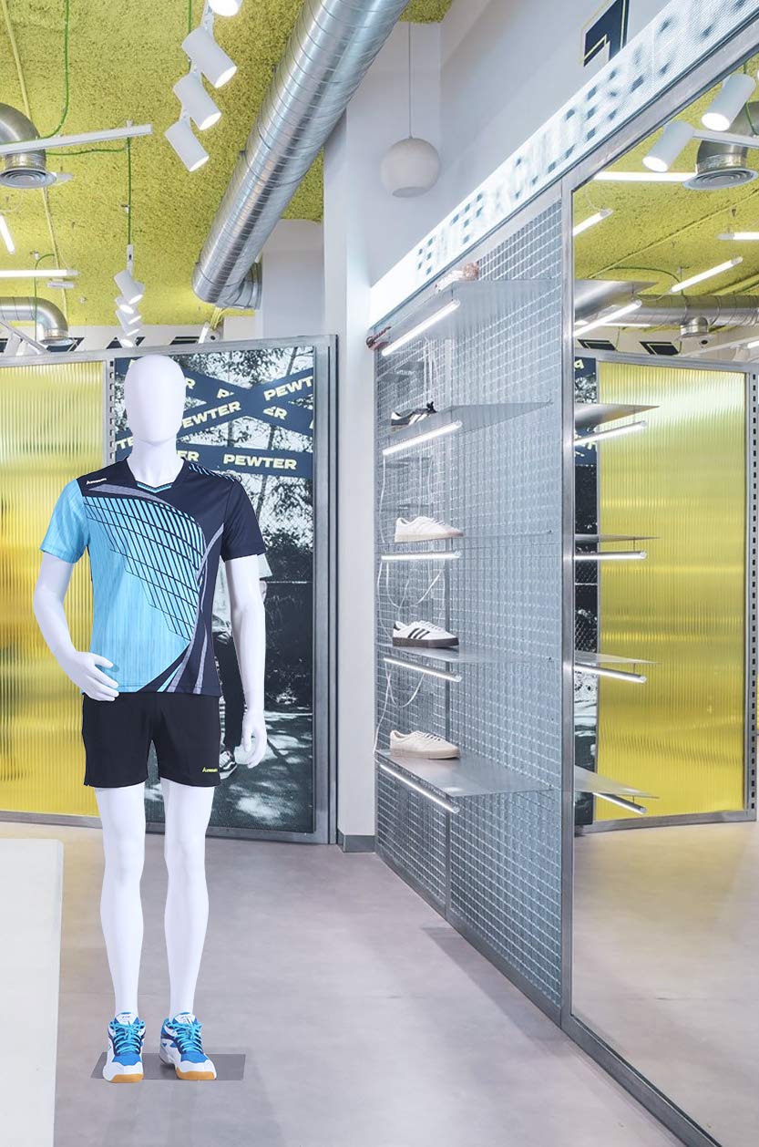 Maniquí Masculino Abstracto 185cm, Plástico PE, Blanco Mate, Hombre, Moda y Exhibición de Ropa