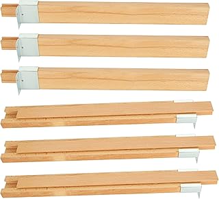 DAJAVE 6PCS 16 Inch Wood Drawer Slides Bottom Mount, Classic Traditional Wood Center Guide Track with Metal Slide Glides, Wooden Drawer Glides Rails Replacement Part for Drawer