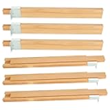 DAJAVE 6PCS 16 Inch Wood Drawer Slides Bottom Mount, Classic Traditional Wood Center Guide Track with Metal Slide Glides, Wooden Drawer Glides Rails Replacement Part for Drawer