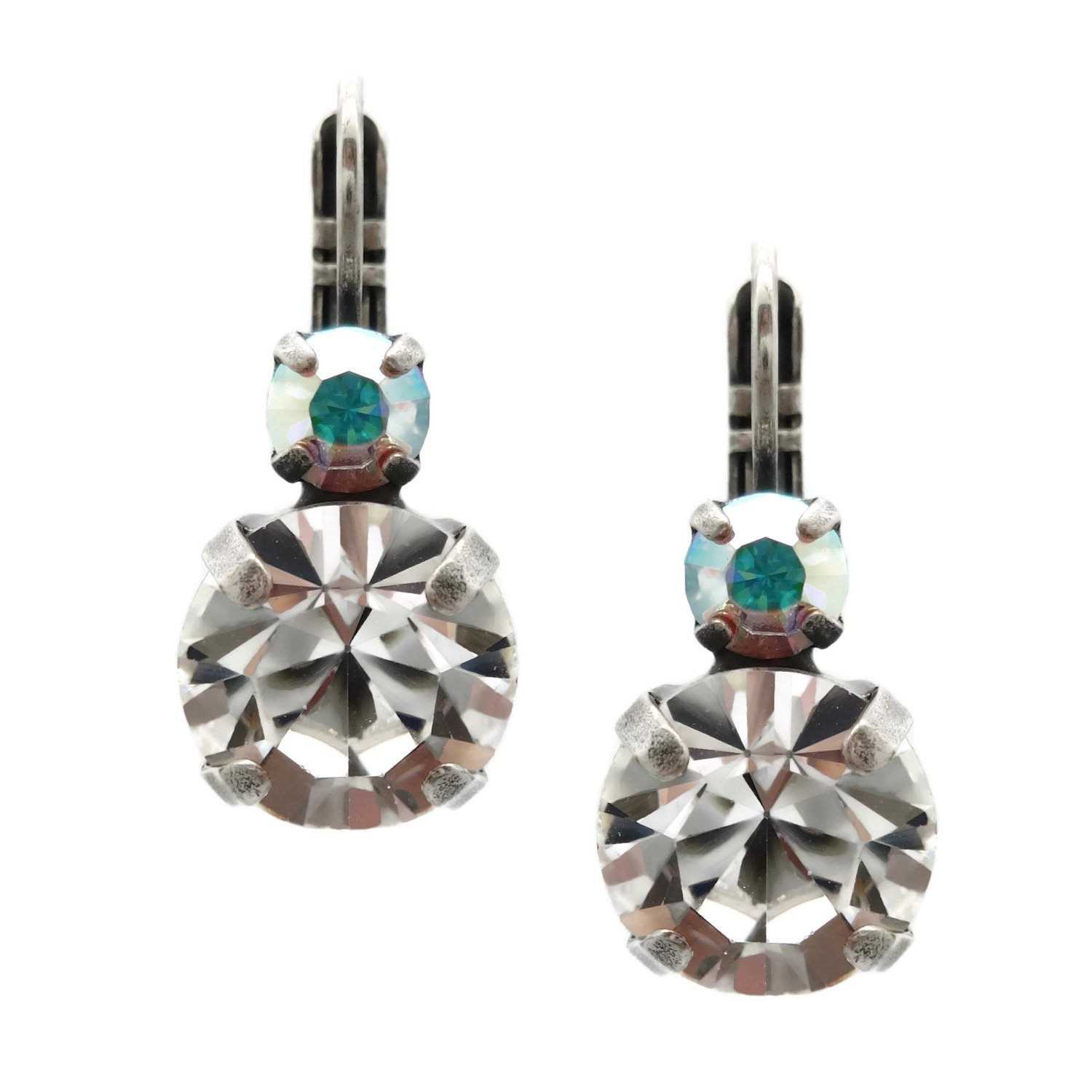 MarianaOn A Clear Day Silvertone Earrings Clear with Crystal AB 001