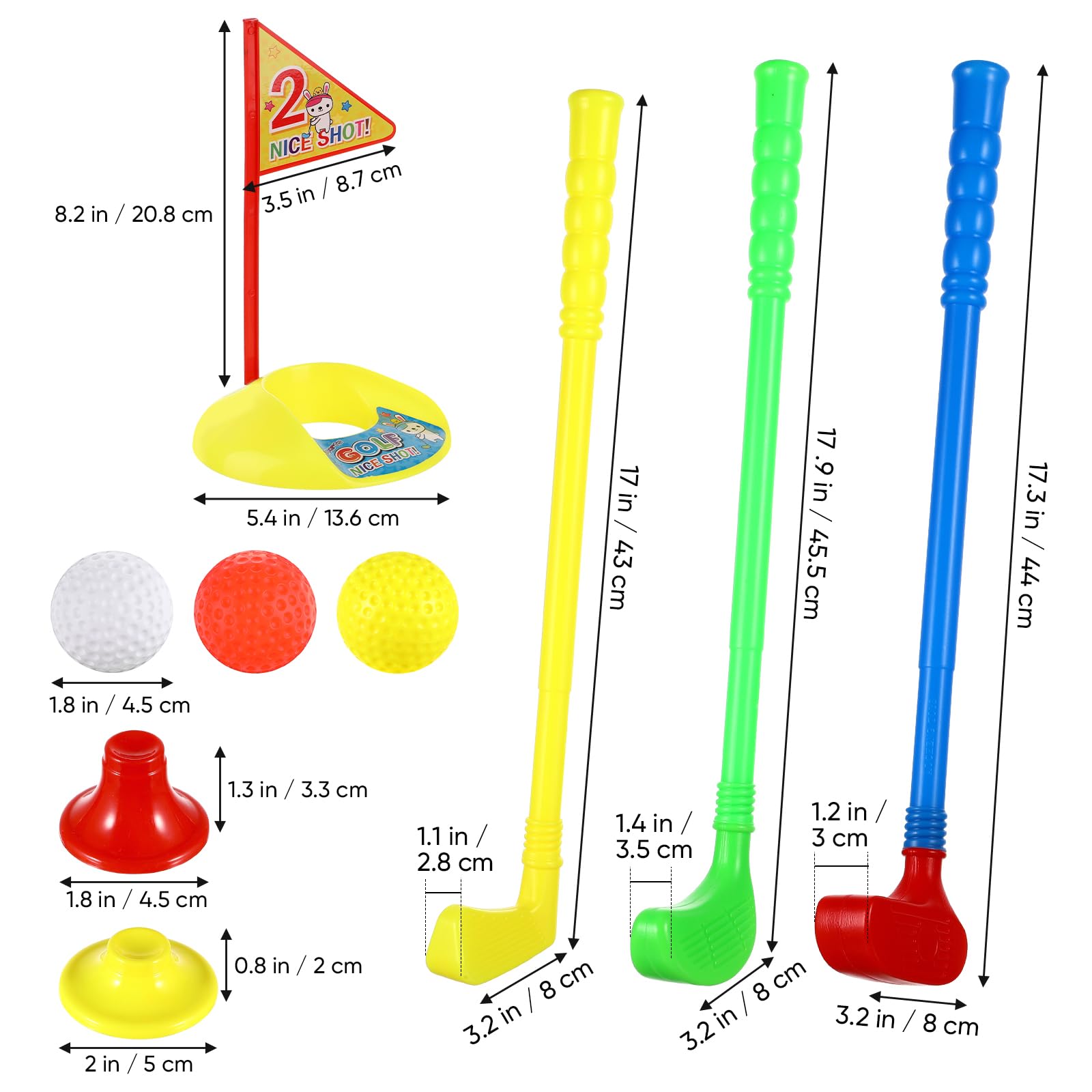 Homoyoyo Toddler Golf Set: Plastic Golf Clubs Set Colorful Kids Golf Clubs - Image 2