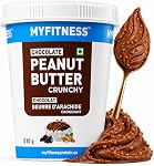 MYFITNESS Beurre d'arachide au chocolat Croustillant 510g | 23g Dégustation de protéines & Beurre de noix sain : végétalien : sans cholestérol, sans gluten : zéro trans-fat 100% Oiseaux torréfiés purs