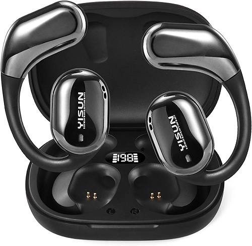 YISUN Fones de ouvido de tradução em tempo real, tradutor de IA com tradução de 163 idiomas e acentos, fones de ouvido sem fio OWS bateria longa para viagens, negócios, aprendizagem, iOS Android