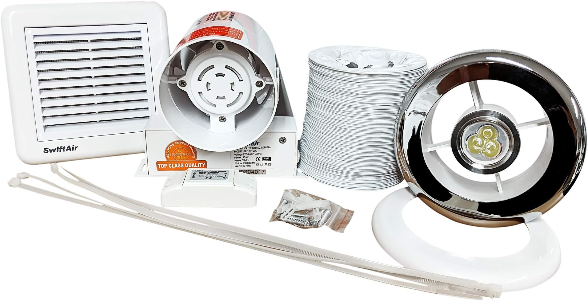 in LINE Bathroom Shower WC Toilet Extract Fan Light KIT Run On Timer