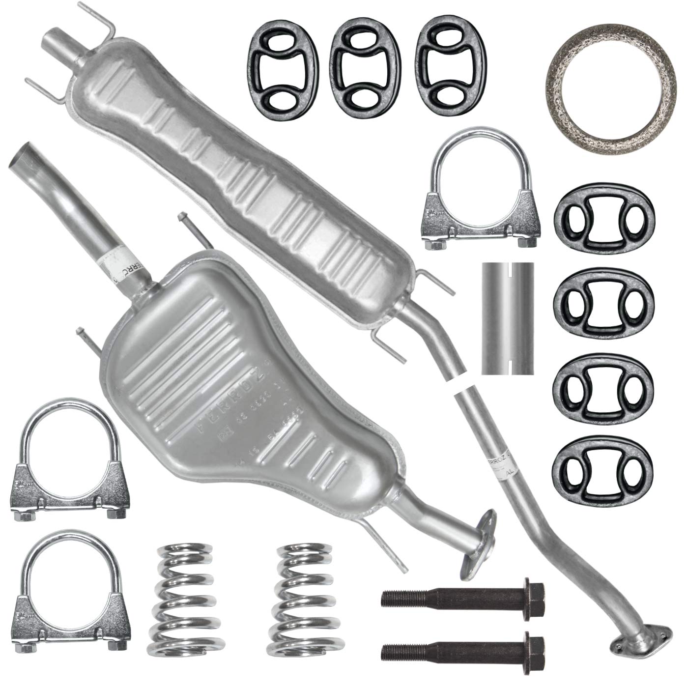 FERROZ Mitteltopf und Auspuff-Endtopf für Opel Astra G II 2 03.1998-12.2009 1.6i 1.8i 2.0i Kombi