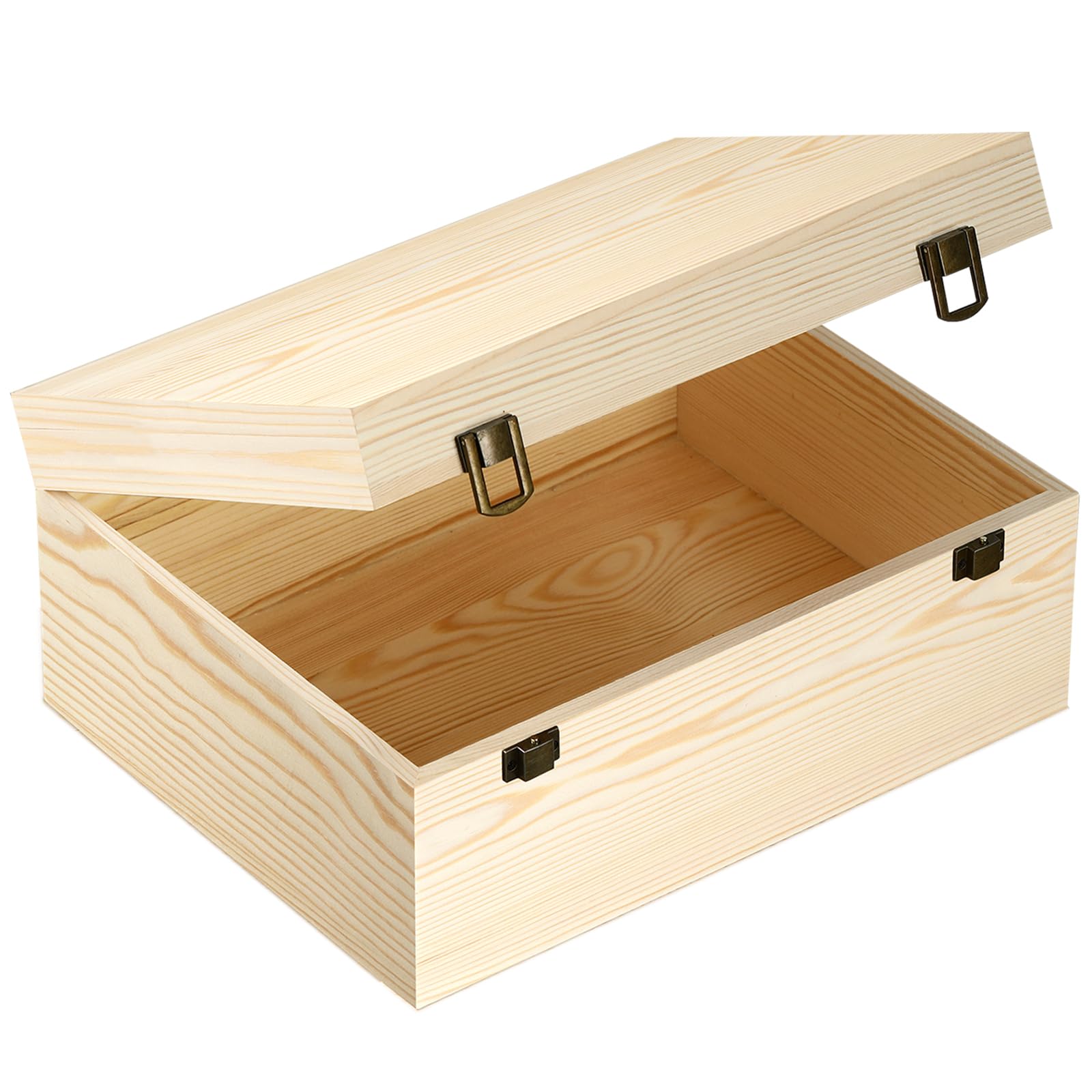 Photo 1 of ***MISSING PARTS*** HIPNOOK Unfinished Wood Boxes Large Wooden Boxes with Hinged Lid – 12 x 9x5 Inch Keepsake Box-Memory Box for Crafts, Storage, Gifts, Jewelry,Decor,DIY/Arts/Painting
