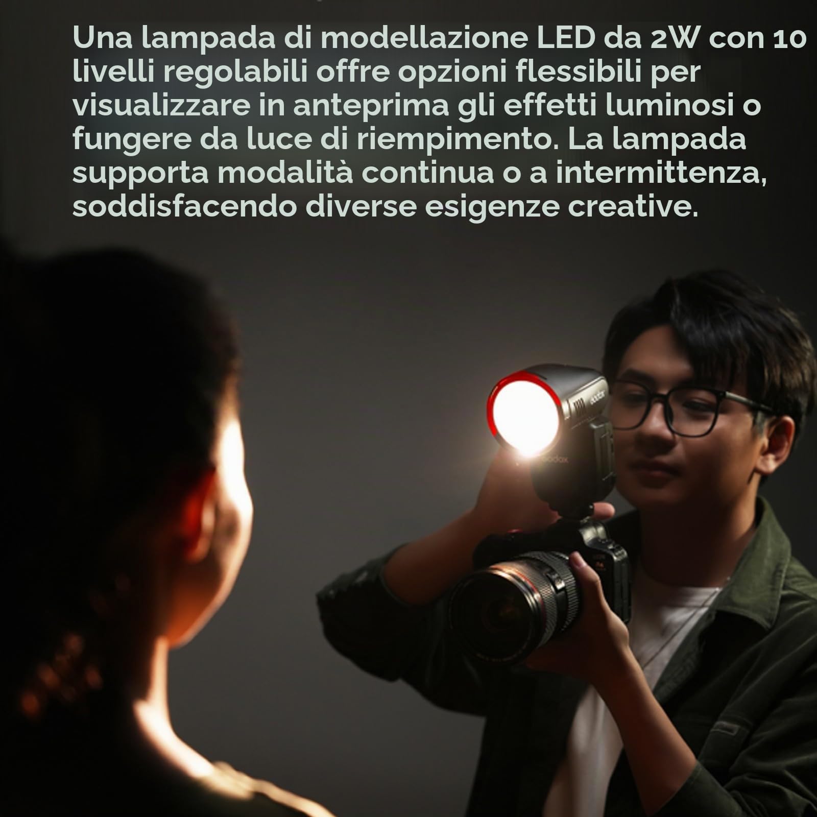 Godox V100C V100-C 100Ws TTL Flash per fotocamere Canon, 400 flash a piena potenza, tempo di riciclo 1,7s, wireless 2,4G con flash esterno, per fotocamere Canon EOS (Godox V100C)