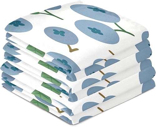 Miniatura 4 de Juego de 4 paños de cocina Abstrac Blueberry, ultra suaves, absorbentes, toallas de cocina, toallas de mano, paños de limpieza reutilizables, de