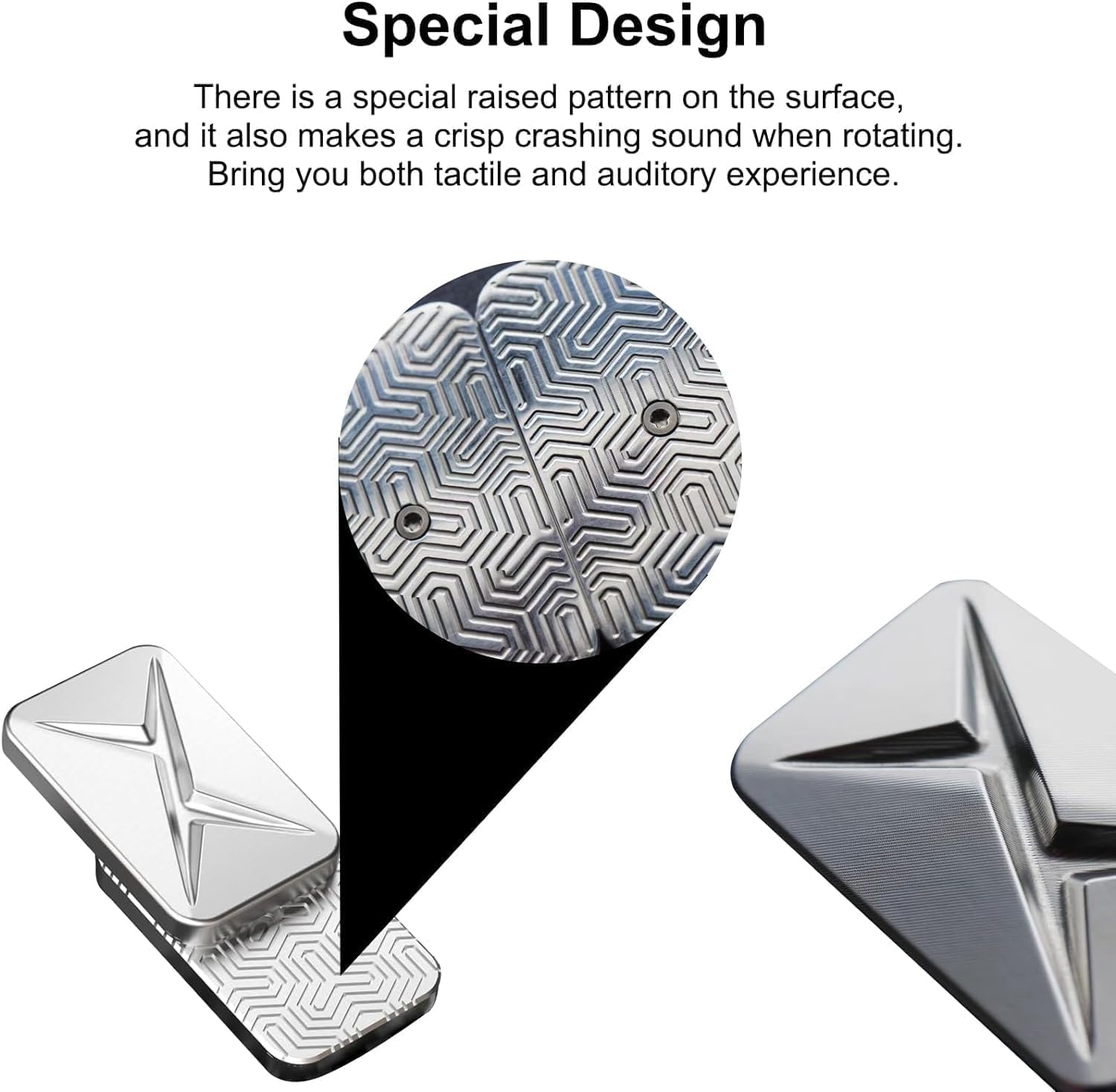Fidget Slider,Breakthrough Metal Magnetic EDC Haptic Trackless Lightning Fidget Toys,Adults Anxiety/ADHD/Stress Relief (Silvery)
